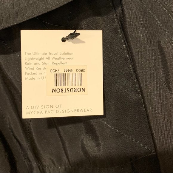 Mycra Pac NWT Women's Reversible Raincoat Petite Size 0P Black Nickel Office - Picture 9 of 11
